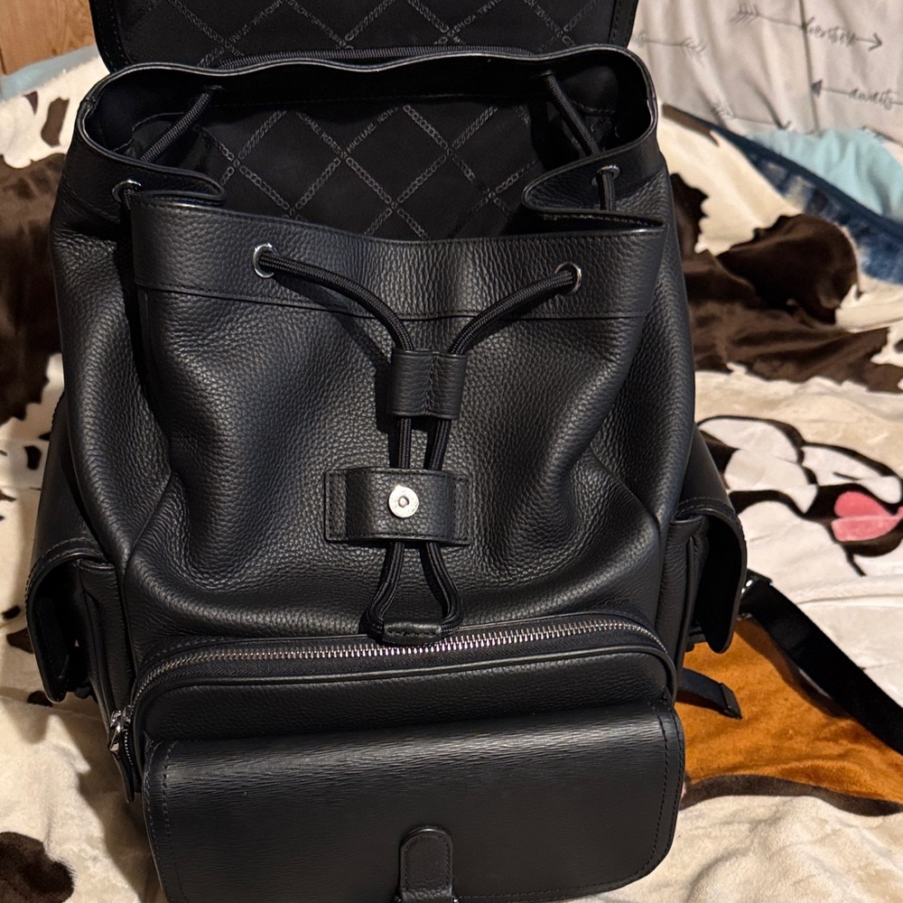 Michael Kors Black Men's Backpack with MK Logo - Picture 2 of 5